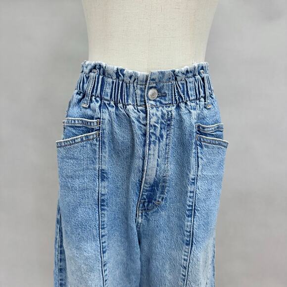 Powell Boyfriend Pull On Jeans Size Medium High Waist Paperbag - Picture 5 of 16